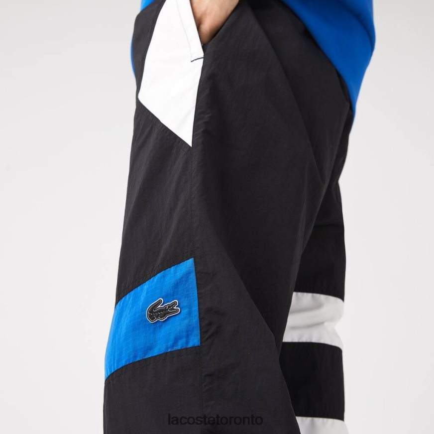 Clothing Lacoste Patchwork Water-Repellent Trackpants Black/Blue/White Men Z60BPR1105