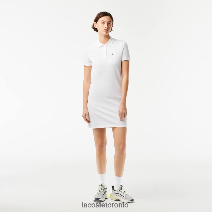 Clothing Lacoste Pique Knit Polo Dress White Women Z60BPR2360