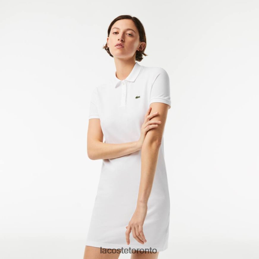 Clothing Lacoste Pique Knit Polo Dress White Women Z60BPR2360