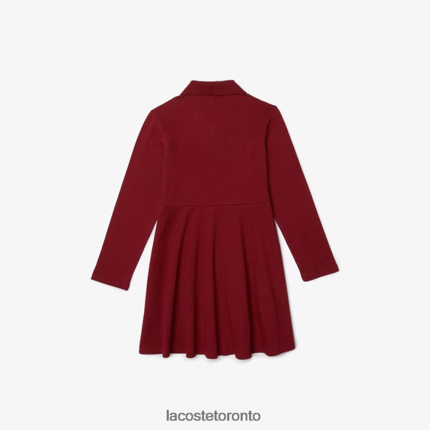 Clothing Lacoste Pique Polo Dress Bordeaux Kids Z60BPR3281