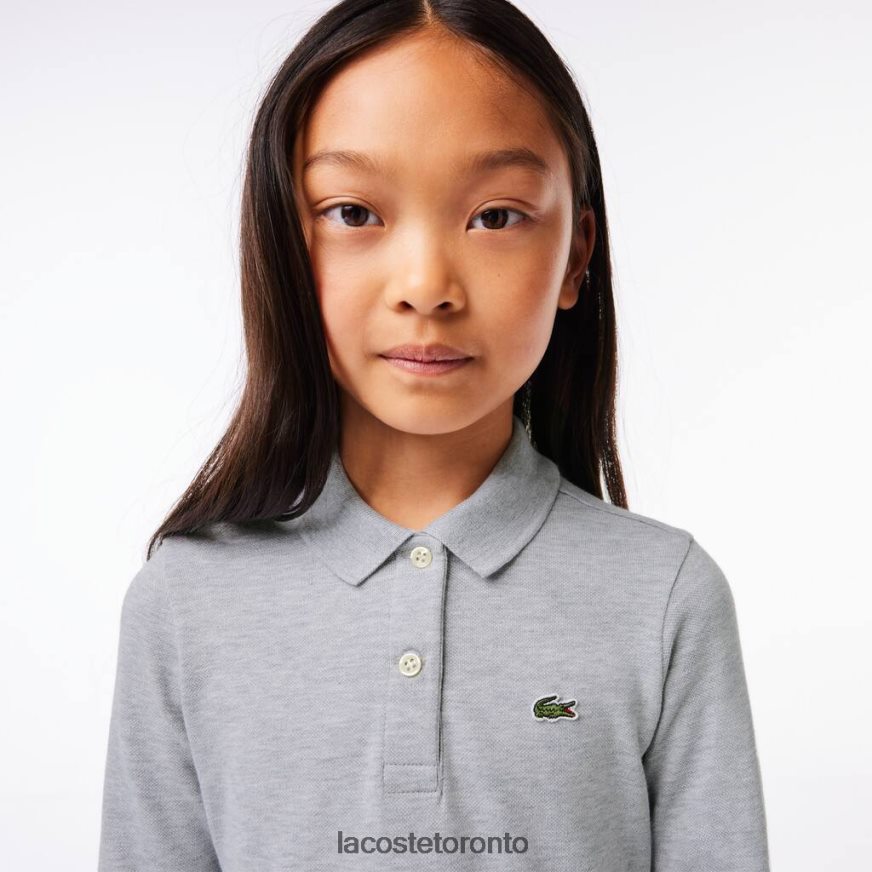 Clothing Lacoste Pique Polo Dress Grey Chine Kids Z60BPR3282