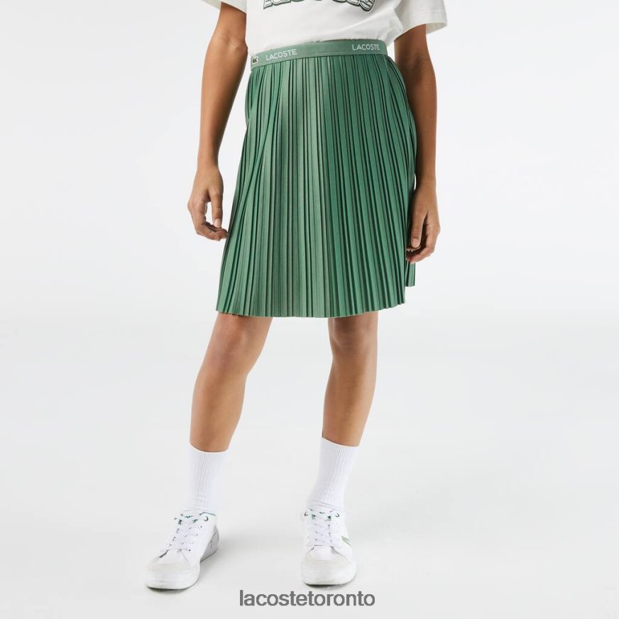 Clothing Lacoste Pleated Jersey Skirt Khaki Green Kids Z60BPR3090