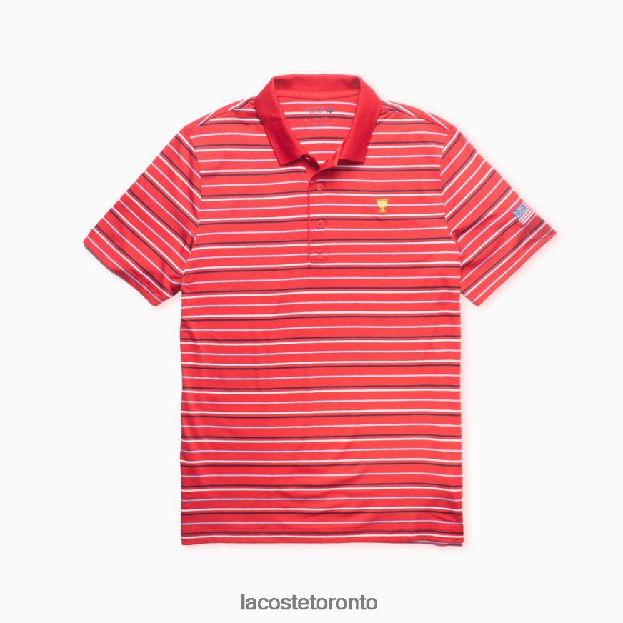 Clothing Lacoste Presidents Cup SPORT Striped Polo Red/Blue/Navy Blue/White Men Z60BPR1228