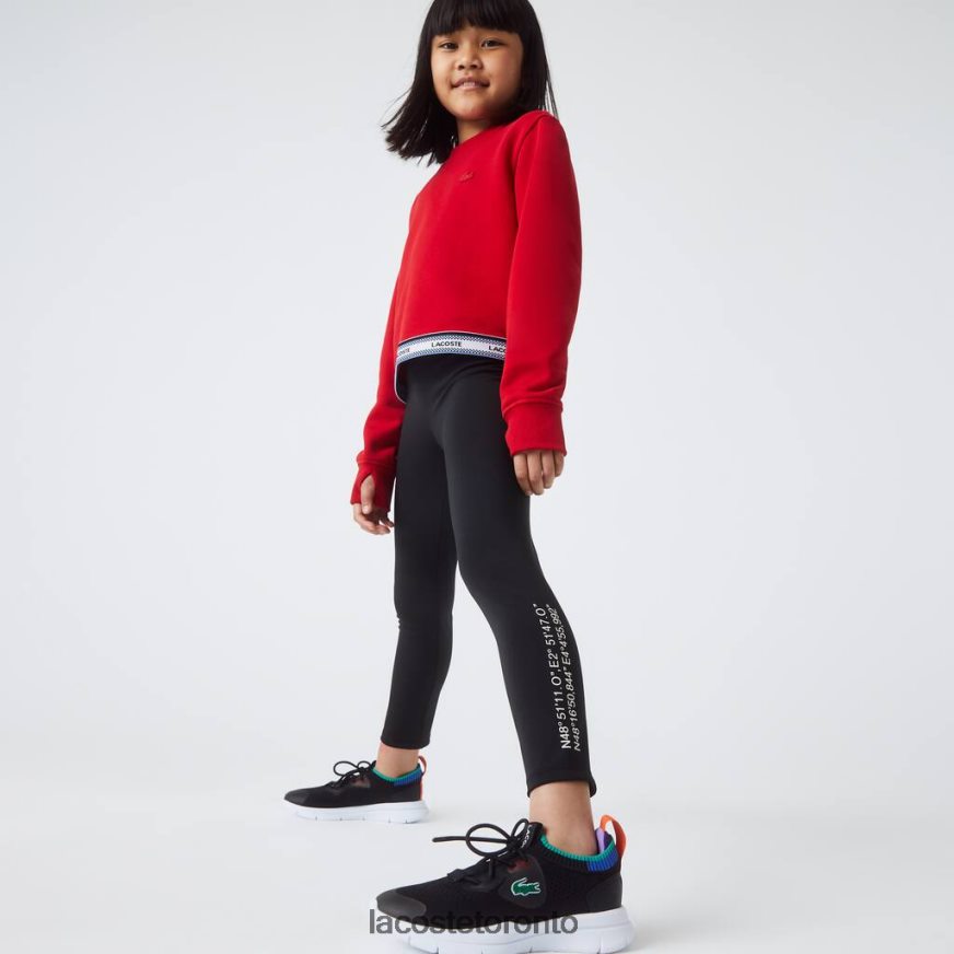 Clothing Lacoste Printed Waist Leggings Black Kids Z60BPR3232