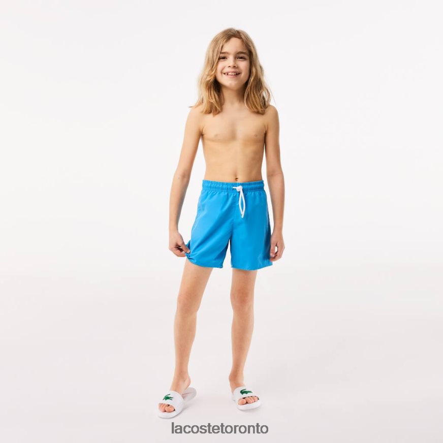 Clothing Lacoste Quick-Dry Solid Swim Shorts Blue/Green Kids Z60BPR3103