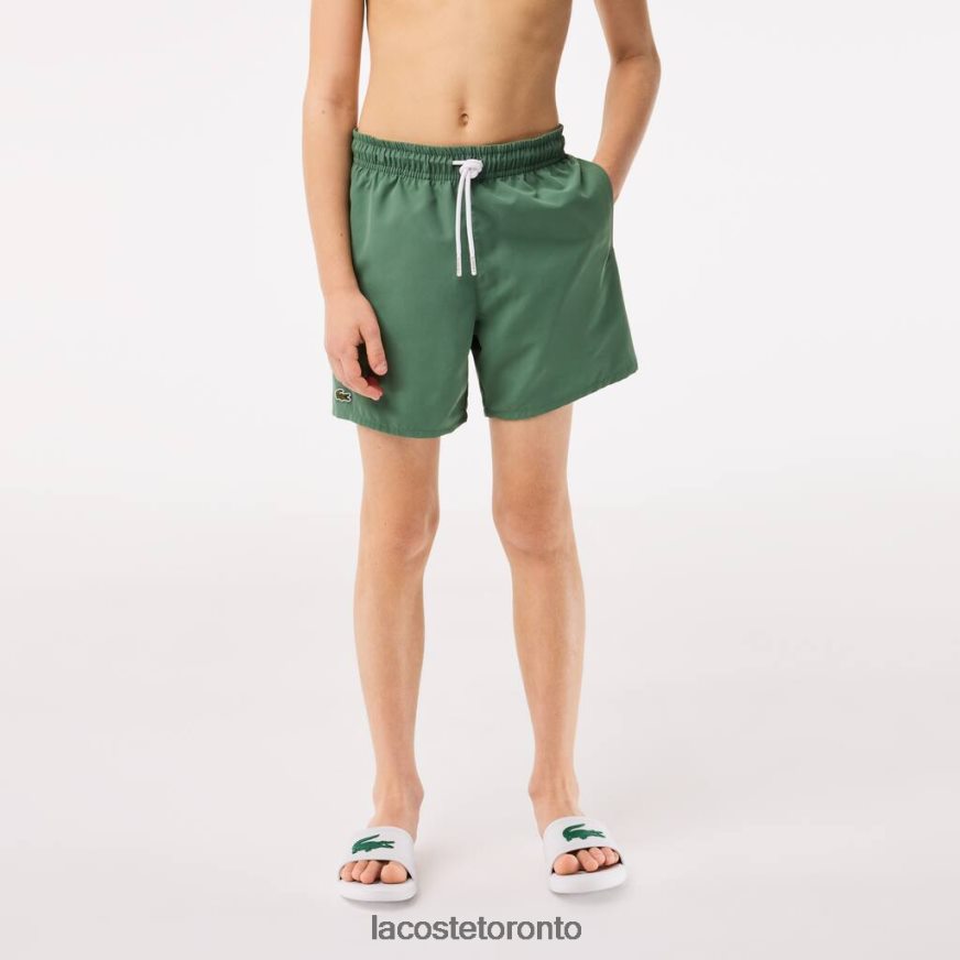 Clothing Lacoste Quick-Dry Solid Swim Shorts Khaki Green/Green Kids Z60BPR3105