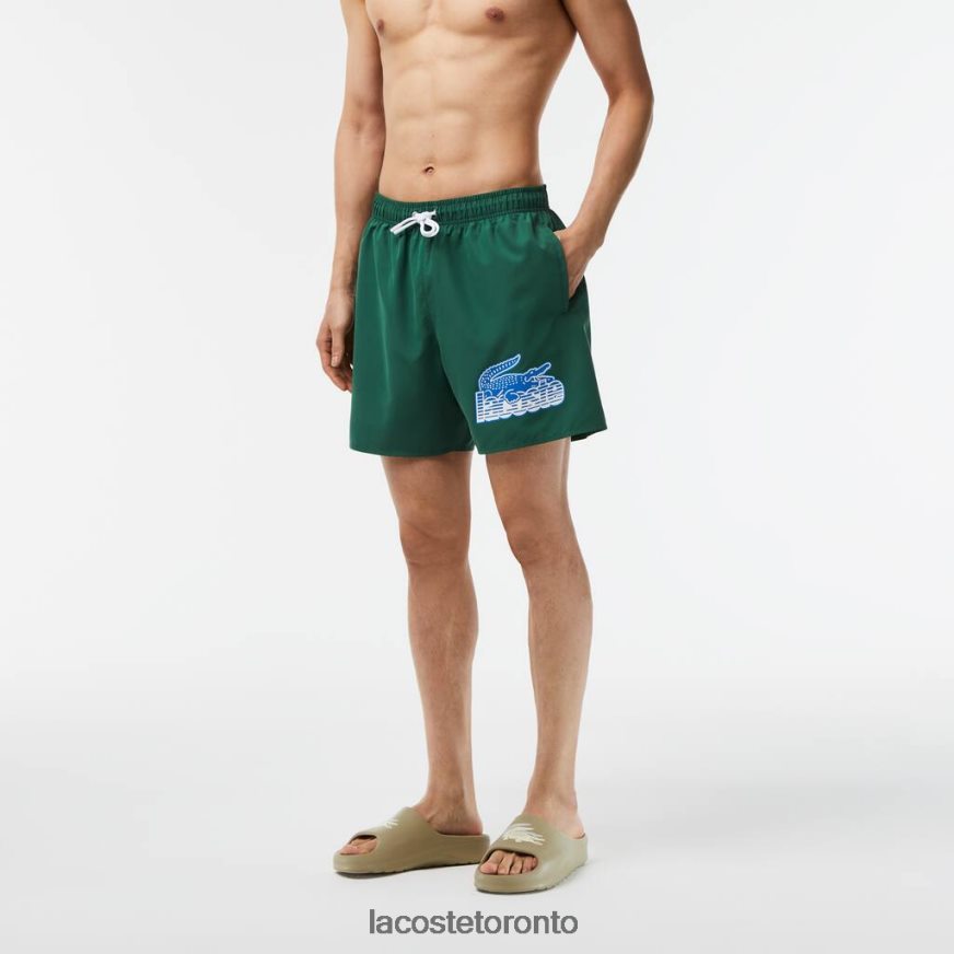 Clothing Lacoste Quick-Dry Swim Trunks with Travel Bag Green Men Z60BPR519