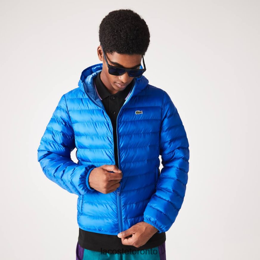 Clothing Lacoste Quilted Hooded Jacket Blue Men Z60BPR1264