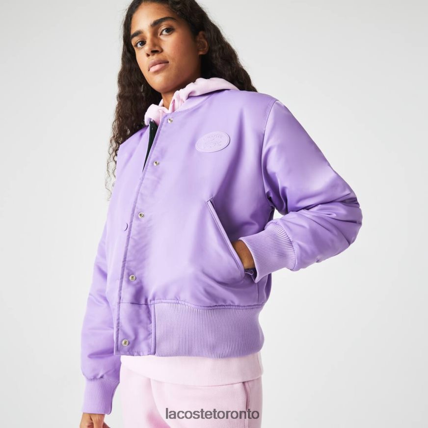 Clothing Lacoste Quilted Nylon Bomber Jacket Purple Women Z60BPR2624