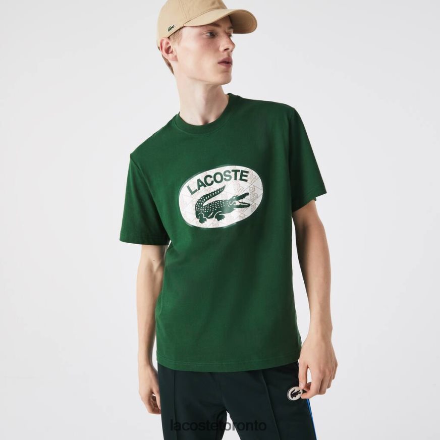 Clothing Lacoste Regular Fit Branded Monogram Print T-Shirt Green Men Z60BPR577