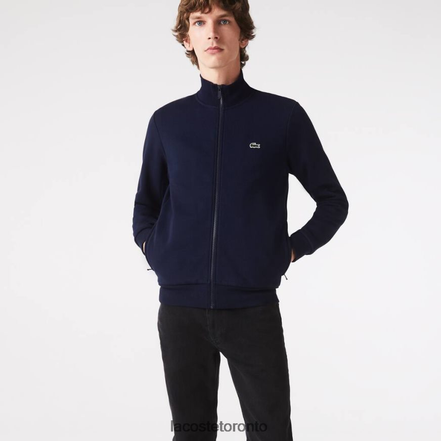 Clothing Lacoste Regular Fit Brushed Fleece Zippered Sweatshirt Navy Blue Men Z60BPR1270