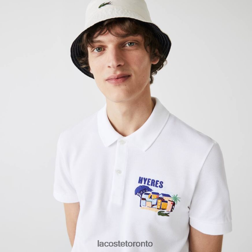 Clothing Lacoste Regular Fit Embroidered Cotton Pique Polo White Men Z60BPR922