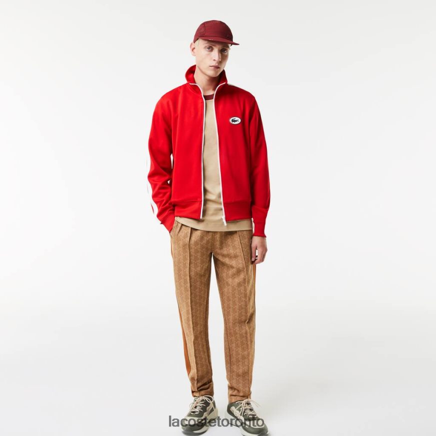 Clothing Lacoste Regular Fit High-Neck Pique Zip Sweatshirt Red Men Z60BPR1015