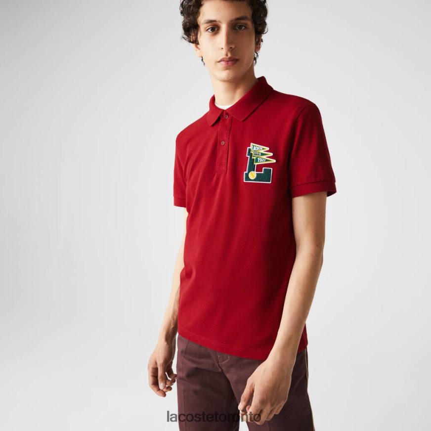 Clothing Lacoste Regular Fit L Badge Cotton Pique Polo Red Men Z60BPR895