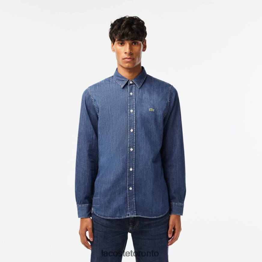 Clothing Lacoste Regular Fit Organic Cotton Denim Shirt Blue Men Z60BPR1502