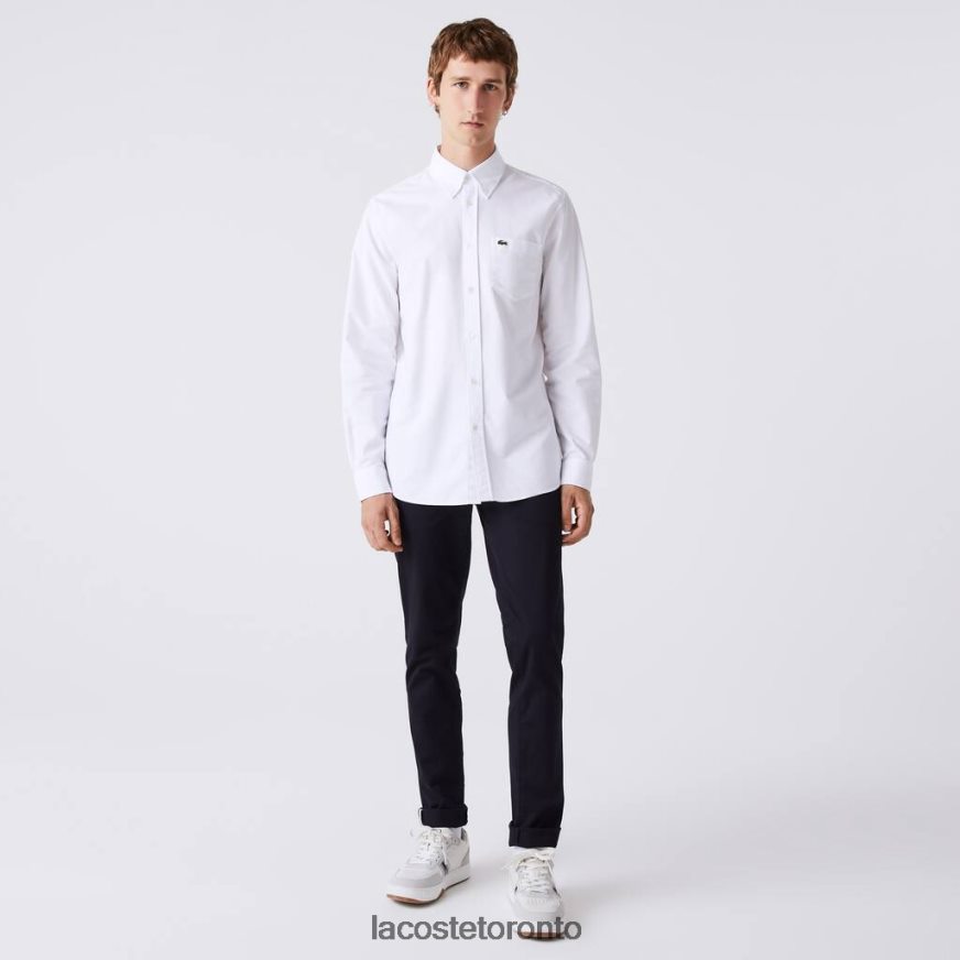 Clothing Lacoste Regular Fit Oxford Cotton Shirt White Men Z60BPR1467