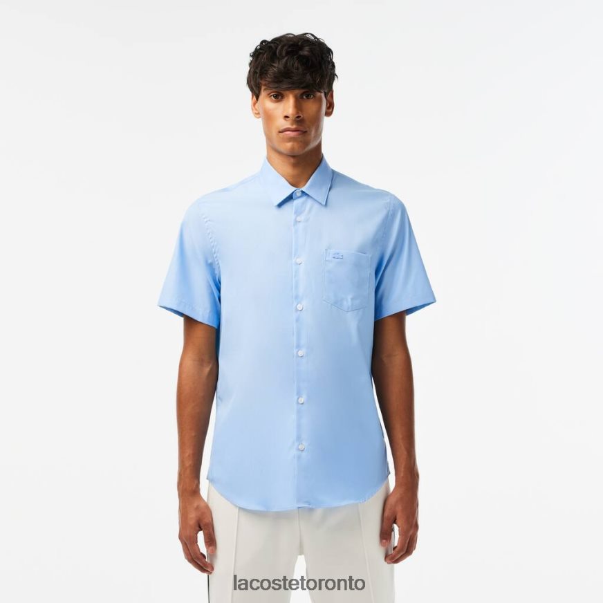 Clothing Lacoste Regular Fit Solid Cotton Shirt Blue Men Z60BPR1562