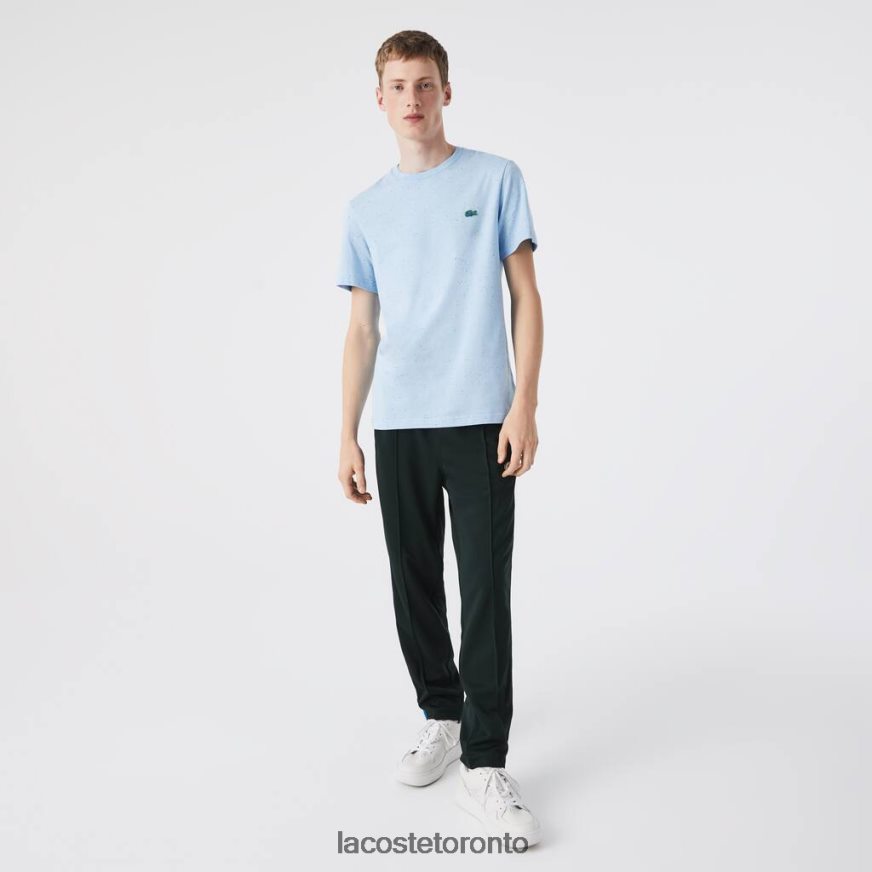 Clothing Lacoste Regular Fit Speckled Print Cotton Jersey T-Shirt Turquoise Men Z60BPR747