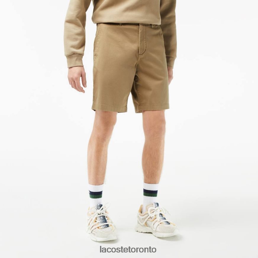 Clothing Lacoste Regular Fit Stretch Organic Cotton Bermuda Shorts Beige Men Z60BPR438