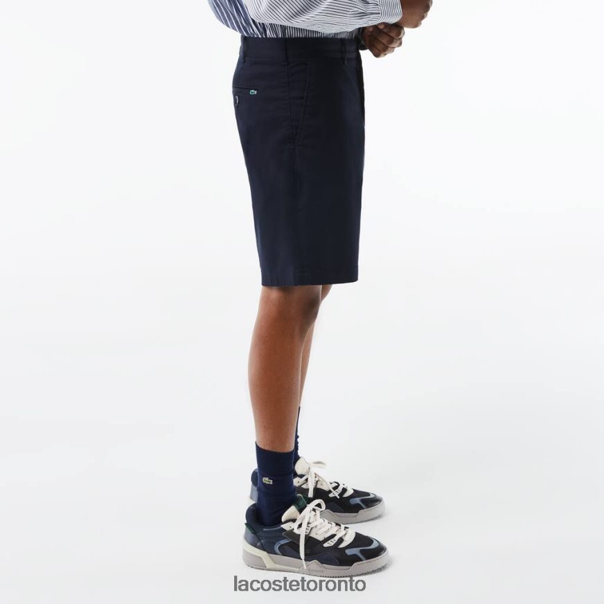 Clothing Lacoste Regular Fit Stretch Organic Cotton Bermuda Shorts Navy Blue Men Z60BPR436