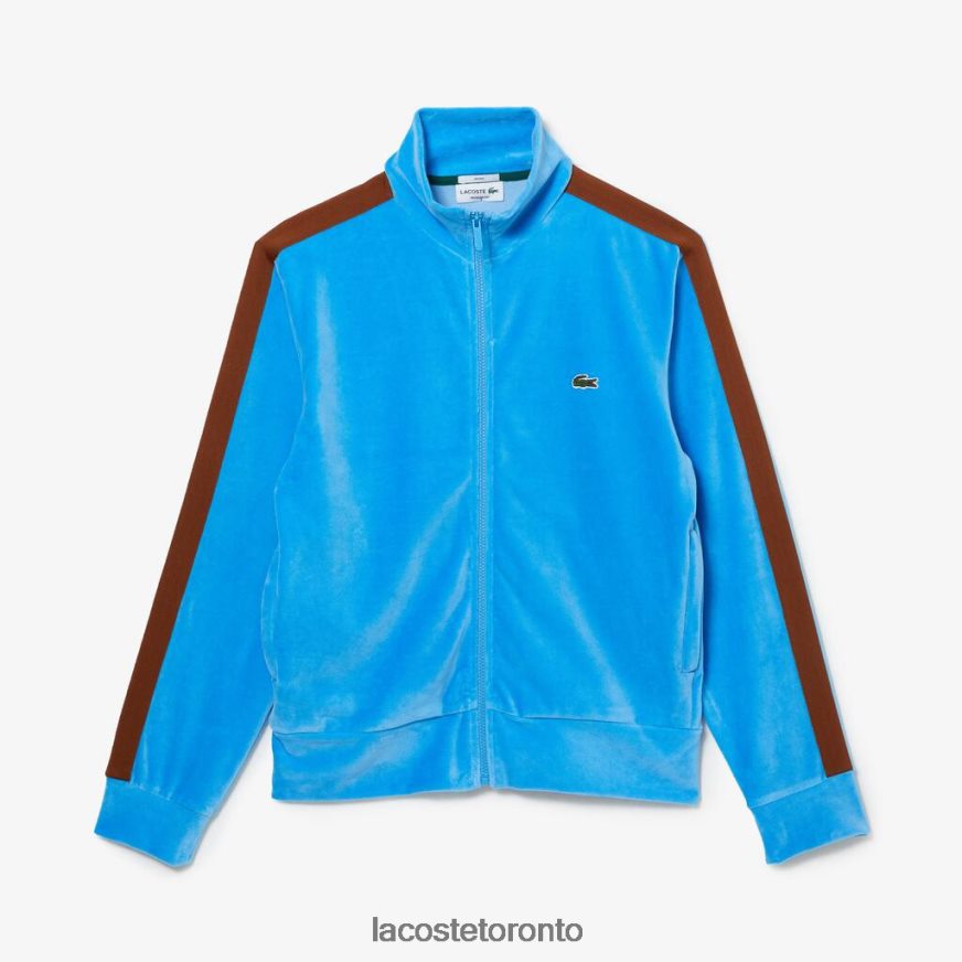 Clothing Lacoste Regular Fit Velvet Zip Sweatshirt Blue Unisex Z60BPR1116