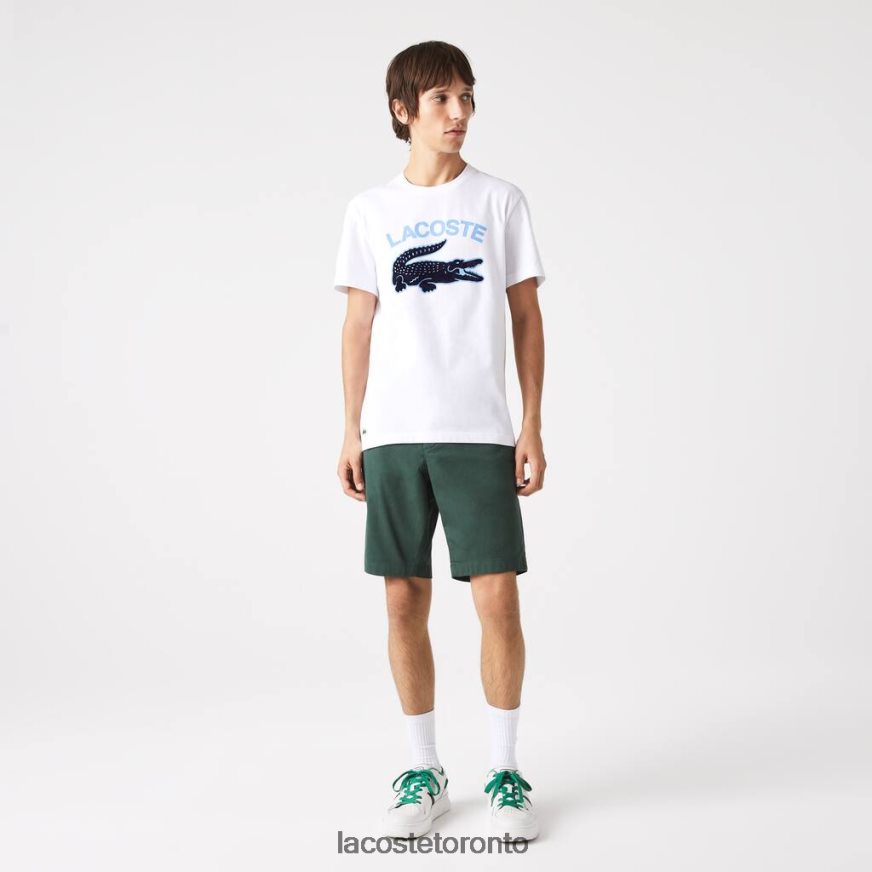 Clothing Lacoste Regular Fit XL Crocodile Print T-Shirt White Men Z60BPR570