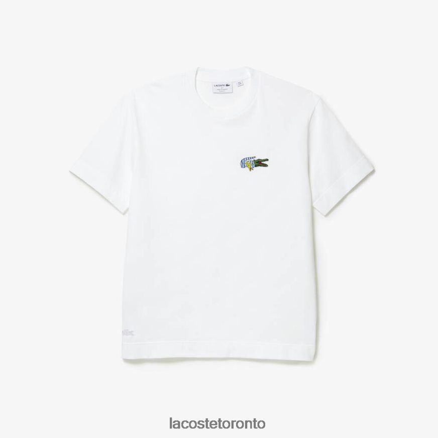 Clothing Lacoste Relaxed Fit Comic Effect Badge T-Shirt White Men Z60BPR743