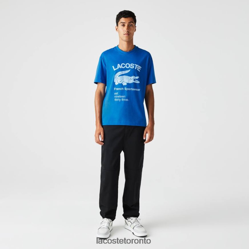 Clothing Lacoste Relaxed Fit Crocodile T-Shirt Blue Men Z60BPR700