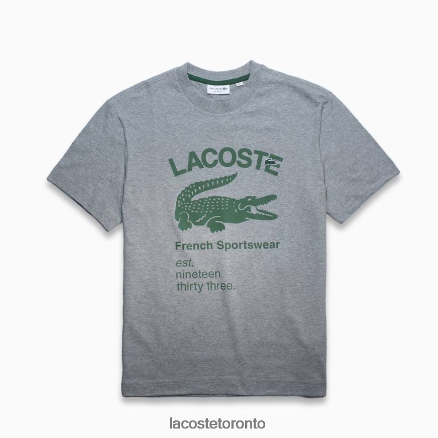 Clothing Lacoste Relaxed Fit Crocodile T-Shirt Grey Chine Men Z60BPR701