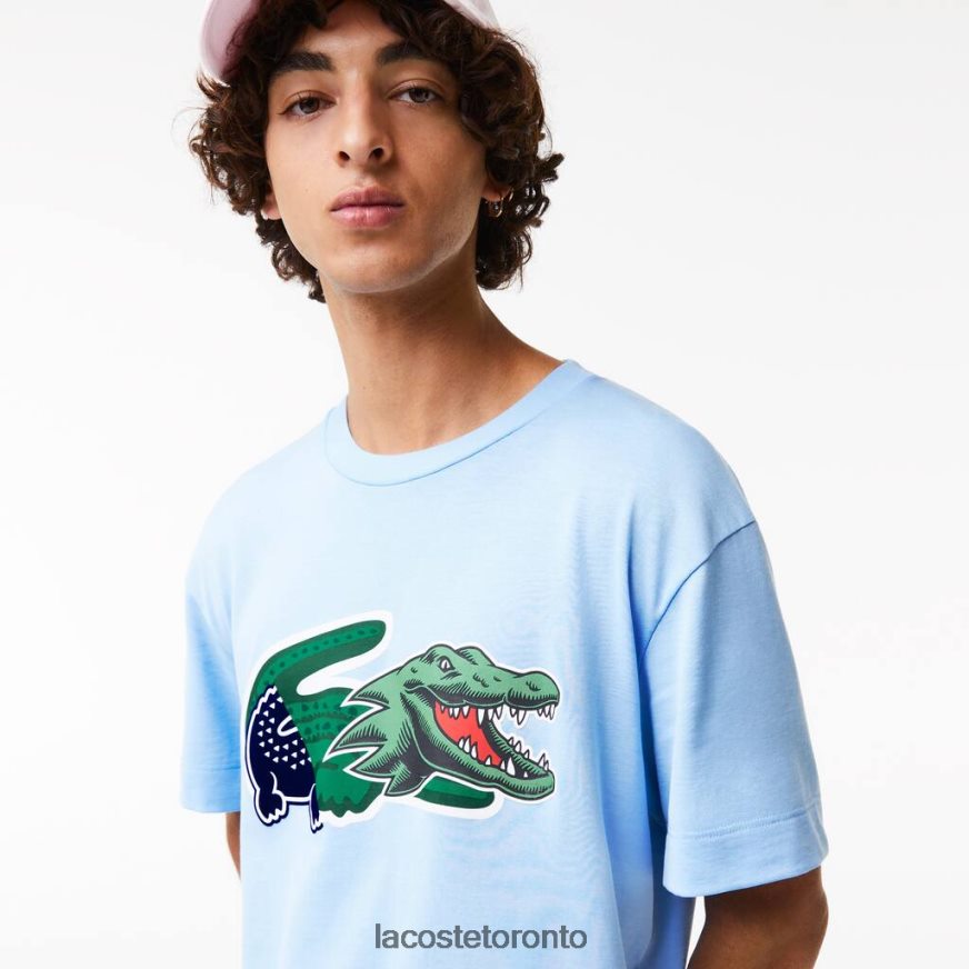 Clothing Lacoste Relaxed Fit Oversized Crocodile T-Shirt Blue Men Z60BPR609