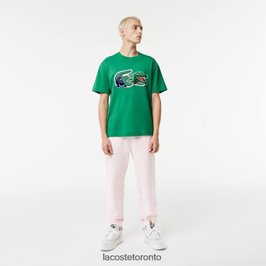 Clothing Lacoste Relaxed Fit Oversized Crocodile T-Shirt Green Men Z60BPR616