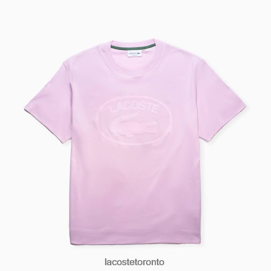 Clothing Lacoste Relaxed Fit Tone-On-Tone Branded Cotton T-Shirt Pink Men Z60BPR1531