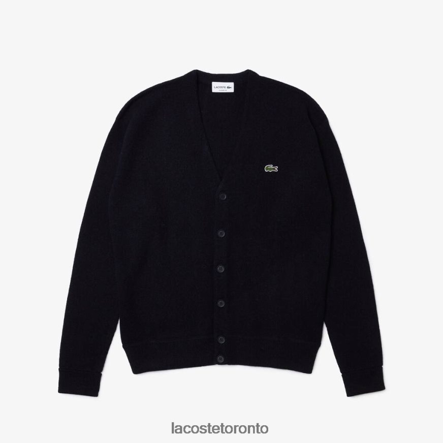 Clothing Lacoste Relaxed Fit Tone-on-Tone Buttons Wool Cardigan Green Men Z60BPR1606