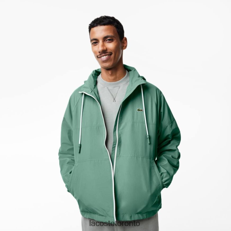 Clothing Lacoste Removable Hood Water-Repellent Jacket Khaki Green Men Z60BPR390