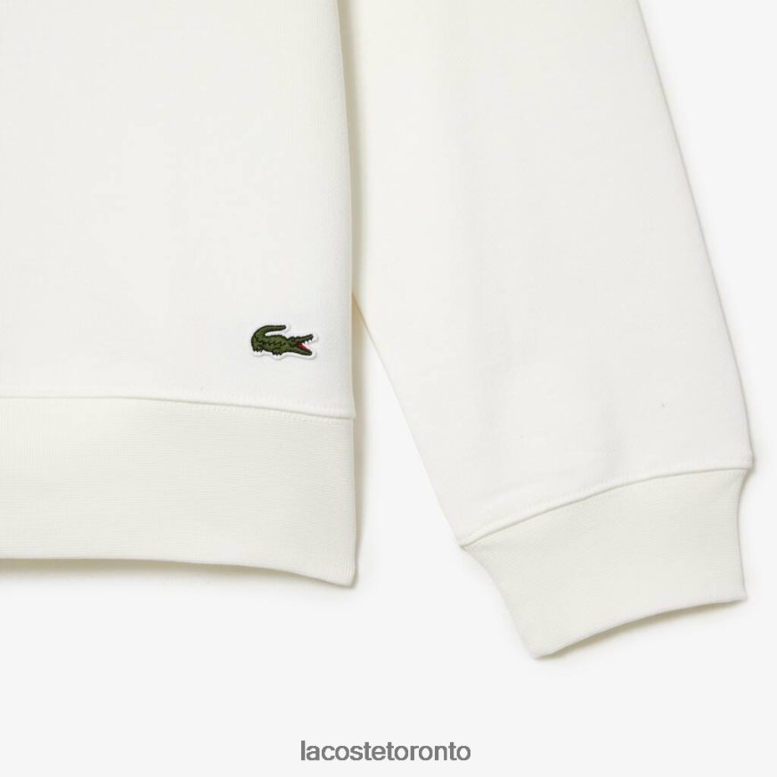 Clothing Lacoste Round Neck Unbrushed Fleece Sweatshirt White Men Z60BPR302