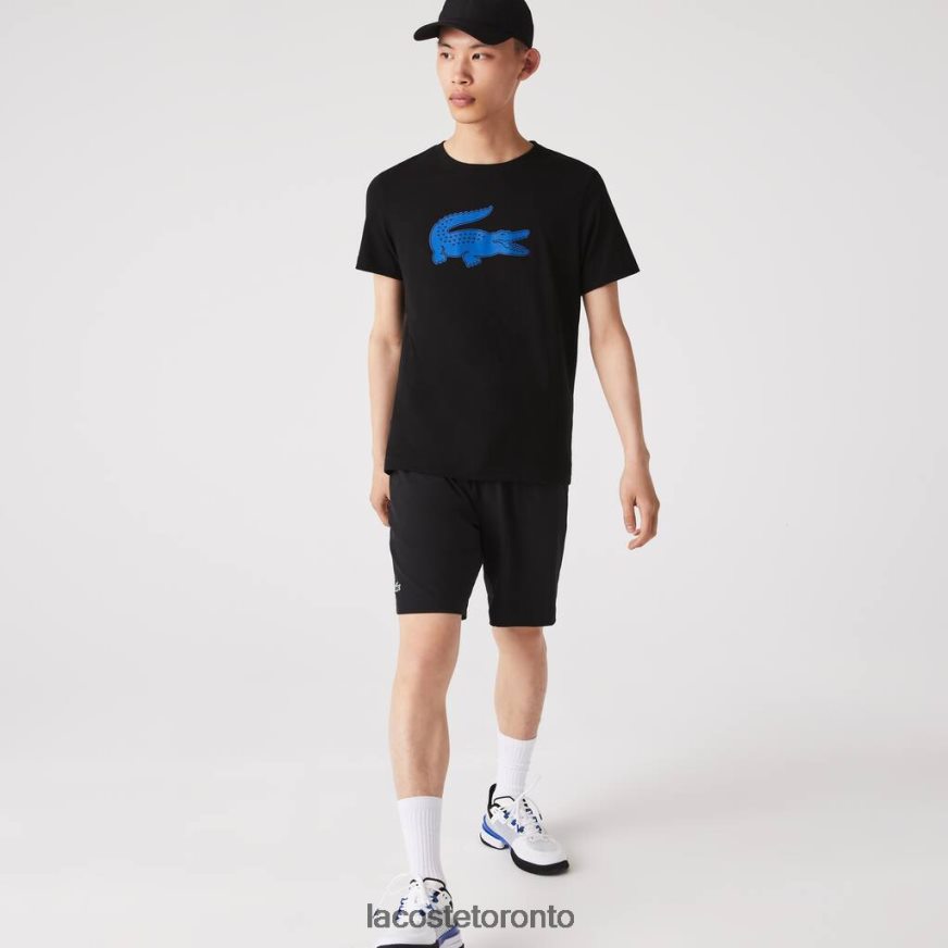 Clothing Lacoste SPORT 3D Print Crocodile Breathable Jersey T-Shirt Black/Blue Men Z60BPR836