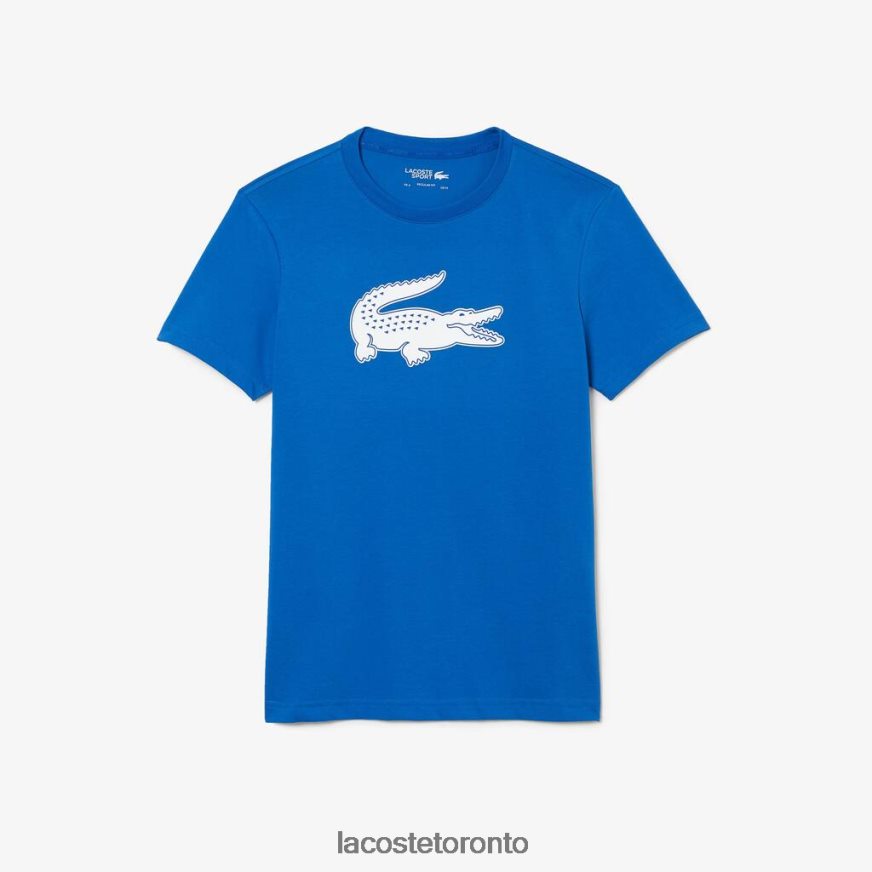 Clothing Lacoste SPORT 3D Print Crocodile Breathable Jersey T-Shirt Blue/White Men Z60BPR1589