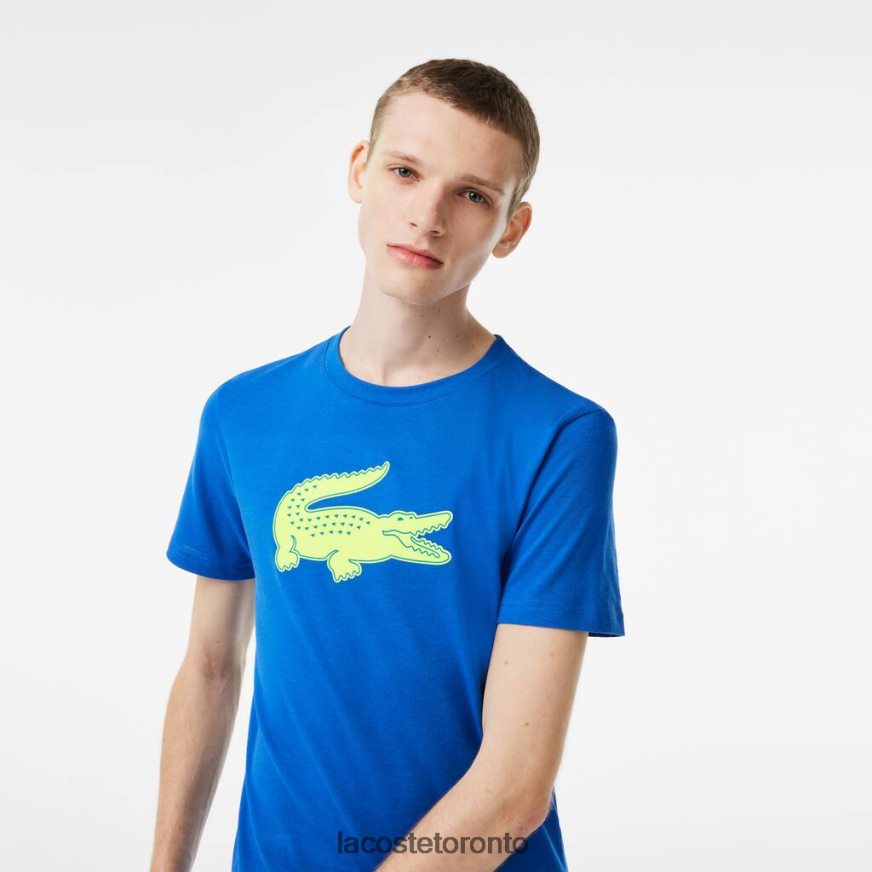 Clothing Lacoste SPORT 3D Print Crocodile Breathable Jersey T-Shirt Blue/Yellow Men Z60BPR88