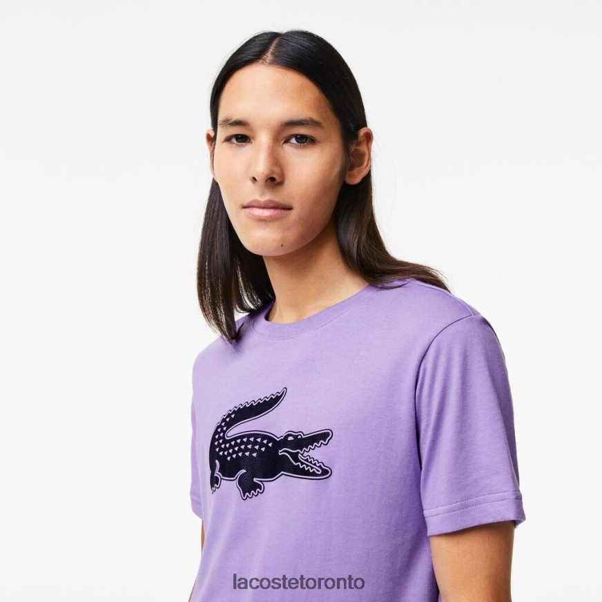 Clothing Lacoste SPORT 3D Print Crocodile Breathable Jersey T-Shirt Purple/Navy Blue Men Z60BPR863