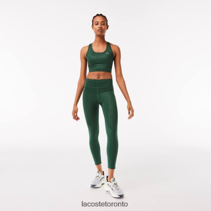 Clothing Lacoste SPORT All-Over Print High-Waist Leggings Green Women Z60BPR2573