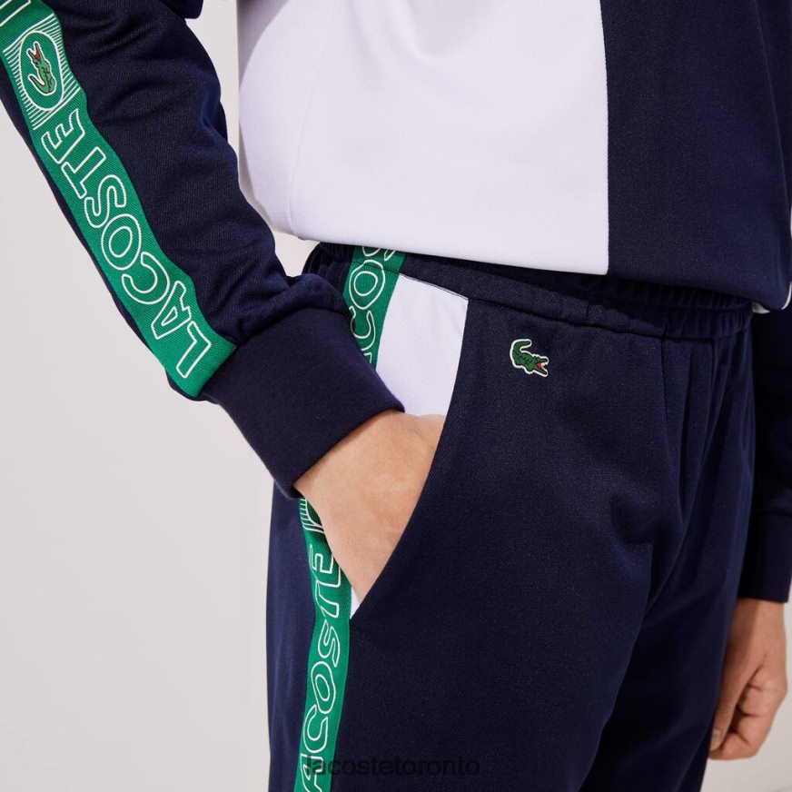 Clothing Lacoste SPORT Branded Bands Tracksuit Pants Navy Blue/White/Green Men Z60BPR1121