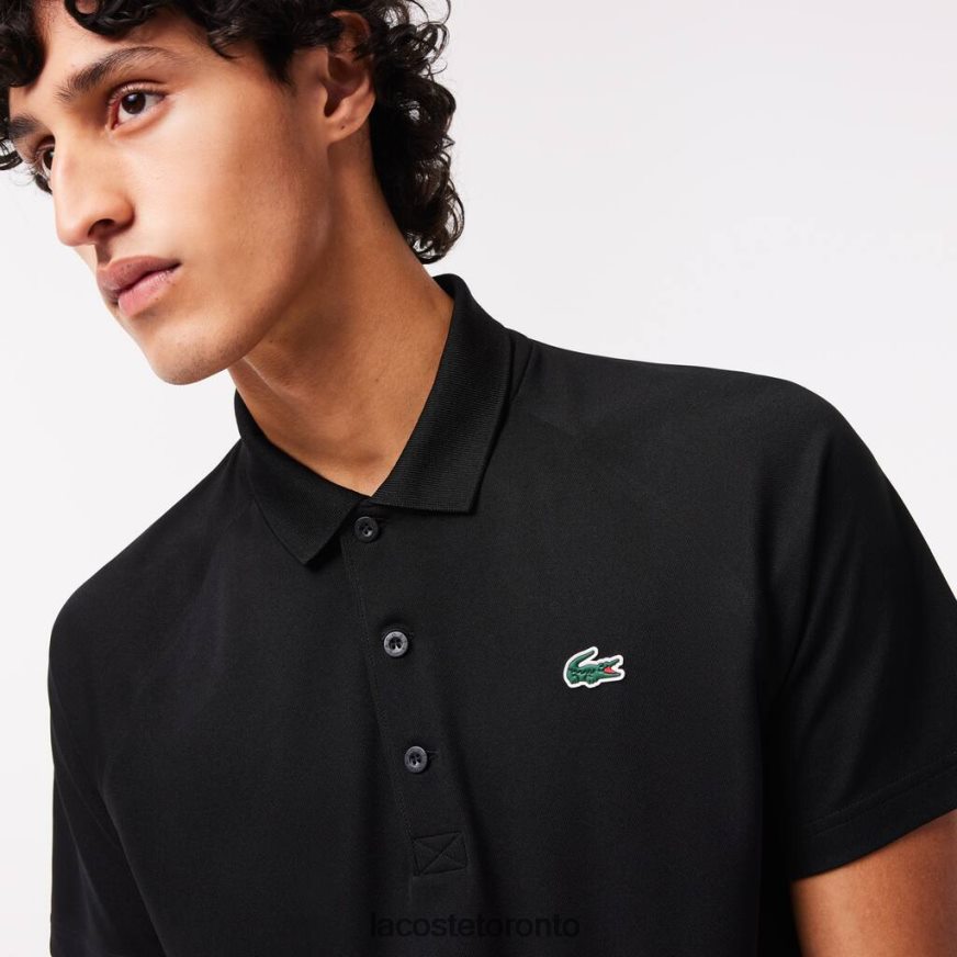 Clothing Lacoste SPORT Breathable Abrasion-Resistant Interlock Polo Black Men Z60BPR165