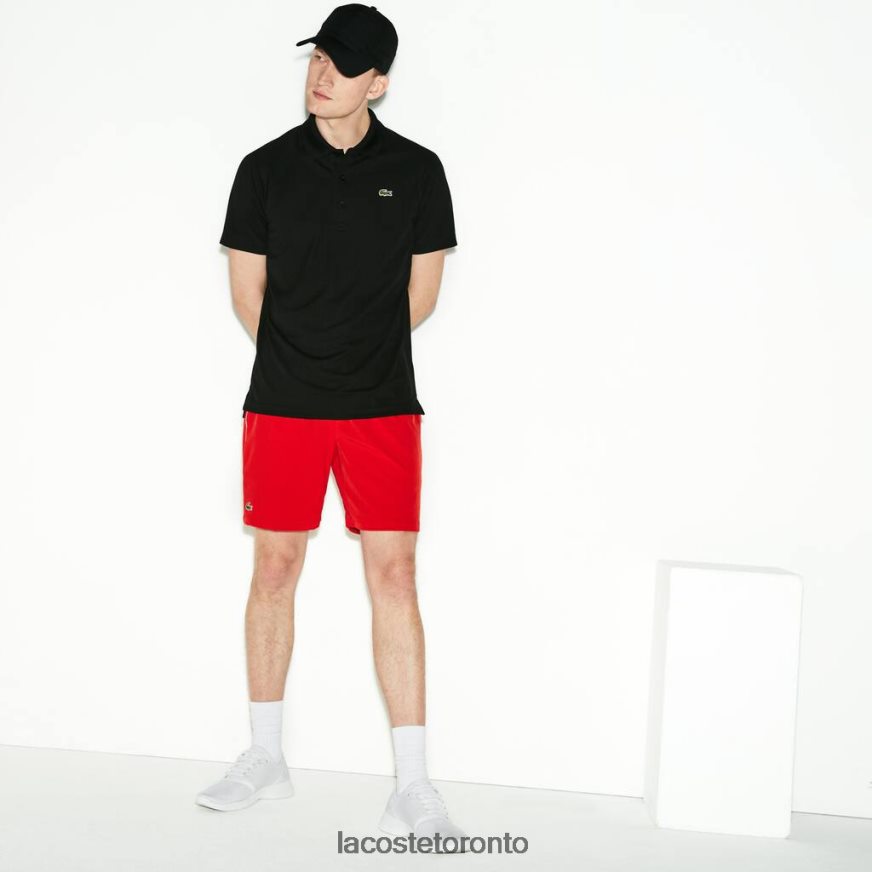 Clothing Lacoste SPORT Breathable Anti-UV Pique Polo Black Men Z60BPR886