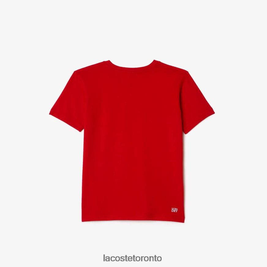 Clothing Lacoste SPORT Breathable Cotton Blend T-Shirt Red Kids Z60BPR3025