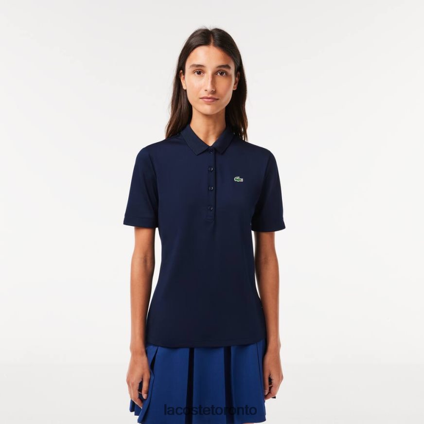 Clothing Lacoste SPORT Breathable Stretch Golf Polo Navy Blue/White Women Z60BPR2487