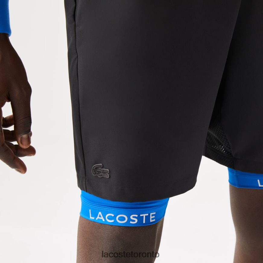 Clothing Lacoste SPORT Built-In Liner 3-in-1 Shorts Black/Blue Men Z60BPR1423