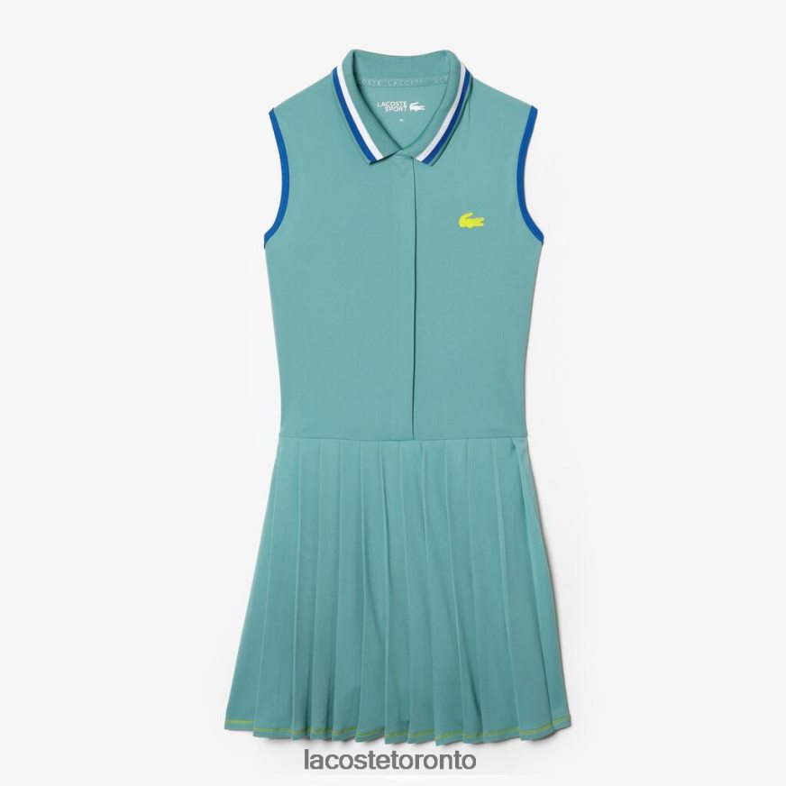 Clothing Lacoste SPORT Built-In Short Pleated Tennis Dress Green/Light Green Women Z60BPR2354