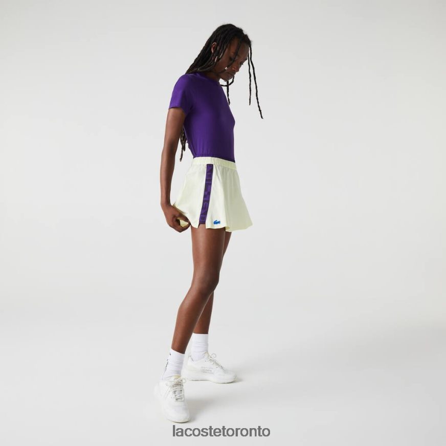 Clothing Lacoste SPORT Built-In Short Tennis Skirt Yellow/Purple Women Z60BPR2592