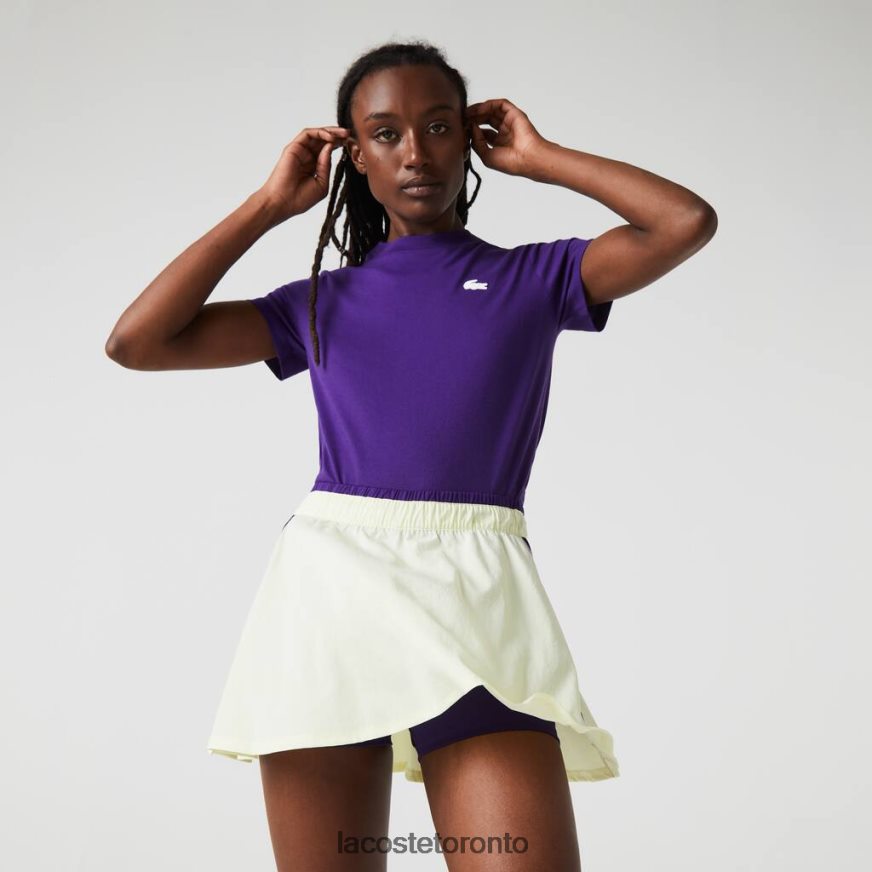 Clothing Lacoste SPORT Built-In Short Tennis Skirt Yellow/Purple Women Z60BPR2592