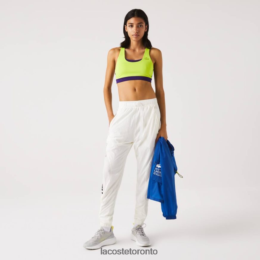 Clothing Lacoste SPORT Color-Block Recycled Polyester Sports Bra Yellow/Purple Women Z60BPR2576